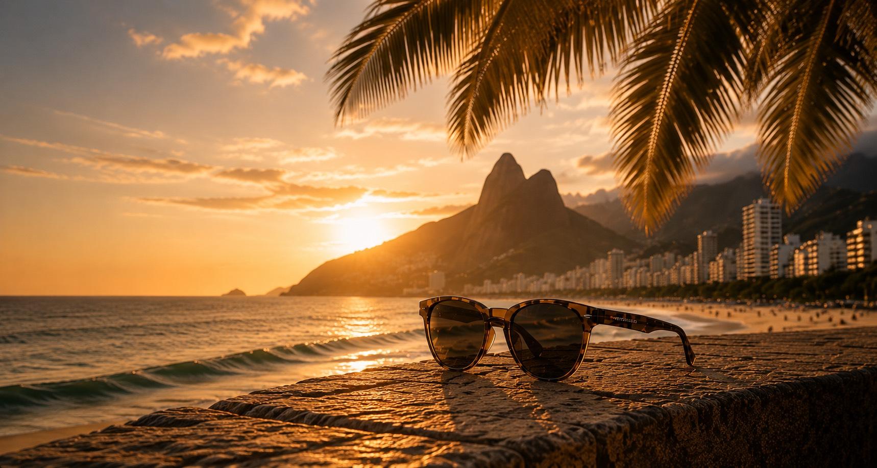 Praia ao pôr do sol